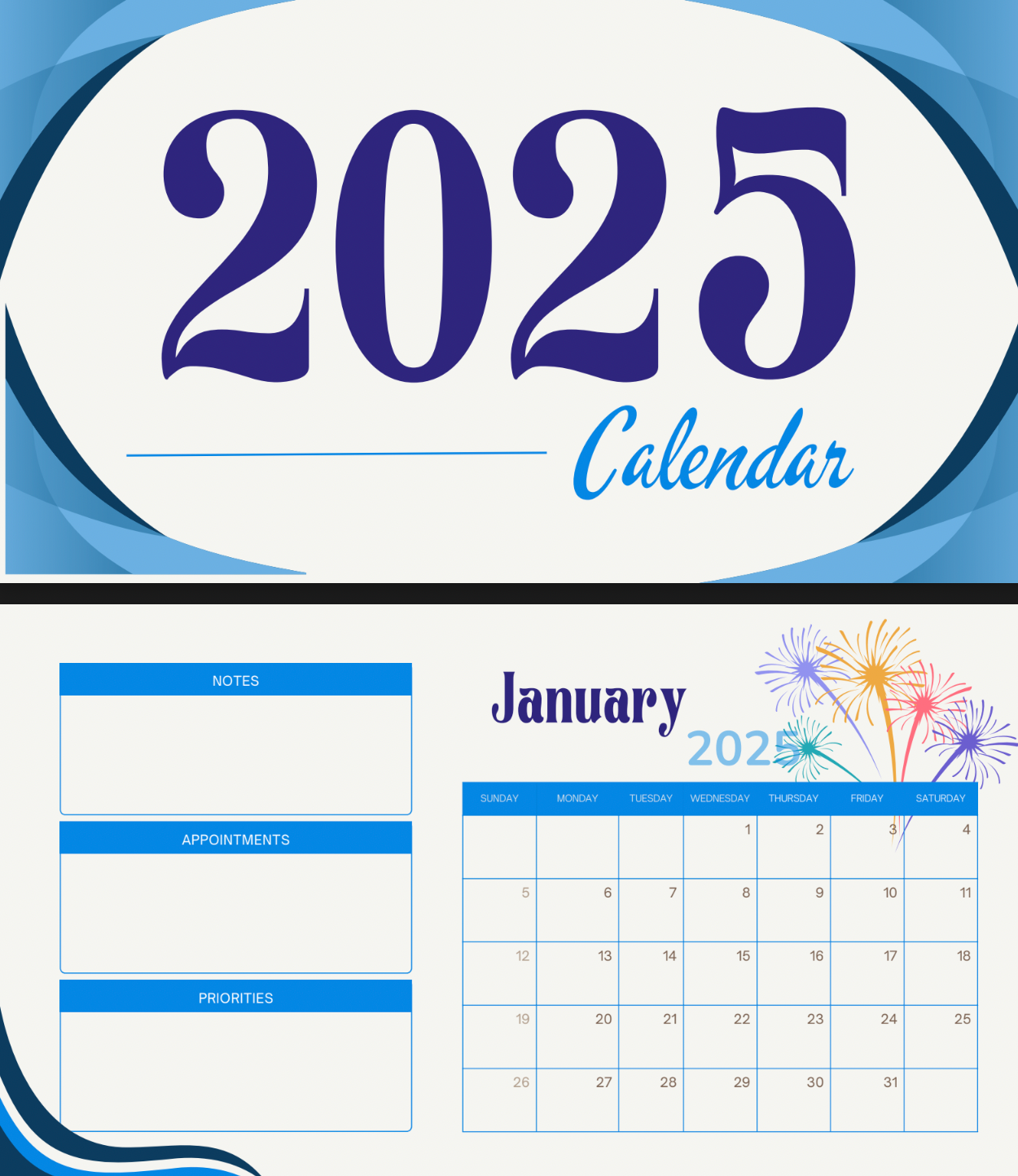 Customizable 2025 Calendar - Downloadable and Editable