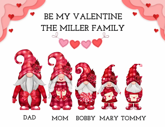 Be My Valentine Personalized Family Wall Art