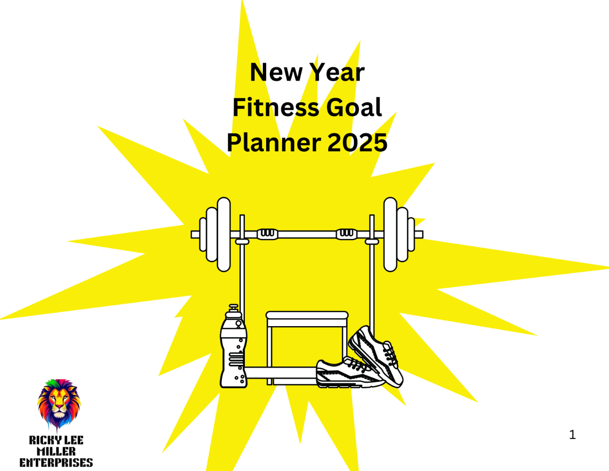 New Year Fitness Goal Planner 2025 - Customizable and Downloadable